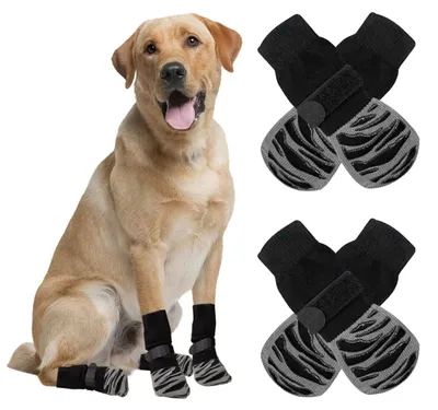 Produktbild von Hundesocken Rutschfest Mit Extra Starkem Grip, 2 Stück, Elastisches Baumwollmaterial, Für Senioren Und Große Hunde, Ideal Für Parkett Und Fliesen