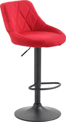 Produktbild von CLP Barhocker Lazio Stoff höhenverstellbar und 360 Grad drehbar rot Gestell Farbe schwarz