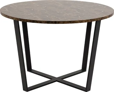 Image de Smuk Table à manger Ø 110 cm Marbre Mable Marron