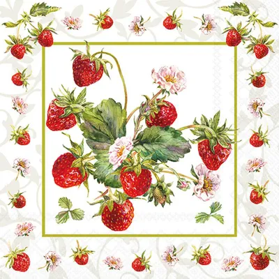 Produktbild von Servietten 33x33 cm - Fresh strawberries