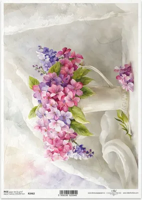 Produktbild von ITD Reispapier Decoupage Bastelpapier Serviettentechnik-R2462 Blumen in einer Vase