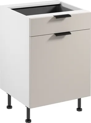 Produktbild von Küchenunterschrank 60 cm mit Schublade küchenmöbel, Sorento D60S1 AX Weiß/Beige