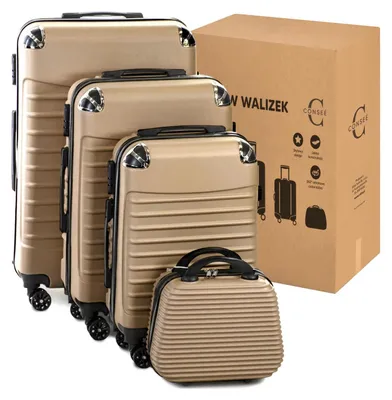 Produktbild von 4-teiliges Kofferset Champagner Reisekoffer Trolley Set