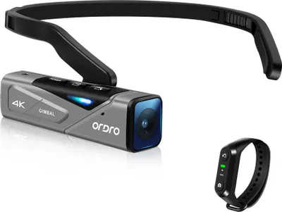 Produktbild von ORDRO EP7 Kopf tragbare 4K 60fps Videokamera First Person View Freisprecheinrichtung Camcorder APP-Steuerung Autofokus Eingebauter 2-Achsen-Kardan-Anti-Shake mit Fernbedienung