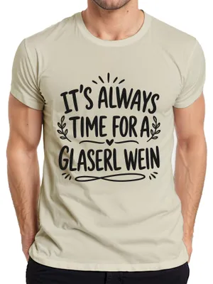 Obrázok produktu pre Tričko s nápisom "Glaserl Wein Lustig Statement Sarkasmus" pre pánov, prírodná farba, veľkosť 3XL