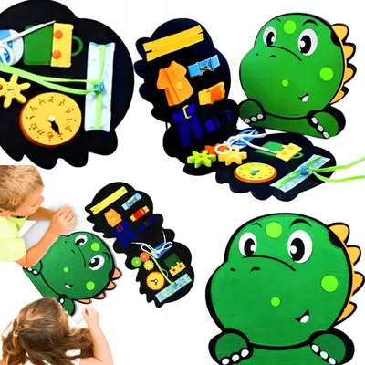 Produktbild von Dinobook Montessori Lernbuch Sensorisches Spielzeug für Kinder Dinosaurier