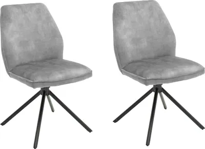 Obrázek produktu pro Polsterdrehstuhl >Ottawa< (2-er Set) in Grau aus Metall - 52x89x64cm (BxHxT)