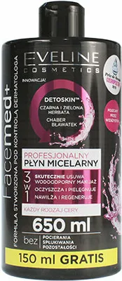 Image de Eveline Cosmetics Facemed+ eau micellaire professionnelle 3en1 650ml