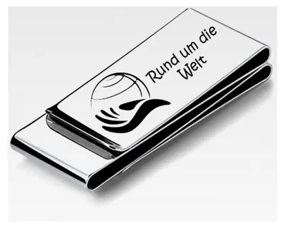 Produktbild von Geldklammer dreifach mit individueller Gravur Edelstahl Geldclip 2 Farben