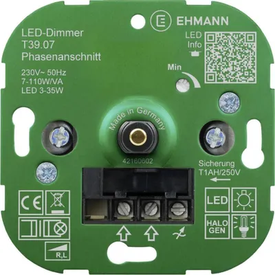 Immagine prodotto di Dimmer da incasso EHMANN Adatto per lampadine: lampadine a , lampadine a LED, lampadine alogene, lampadine a incandescenza