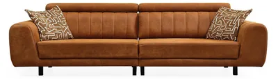 Produktbild von Komplette Couchgarnitur Viersitzer Sessel Couch Braun Kunstleder Sofas