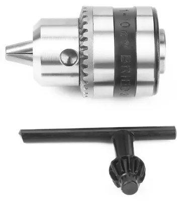 Immagine prodotto di Mandrino per trapano con chiave, in acciaio inossidabile, mini mandrino elettrico, con chiave per il fissaggio dei componenti, da 1,0 a 10 mm, 3/8–24 UNF
