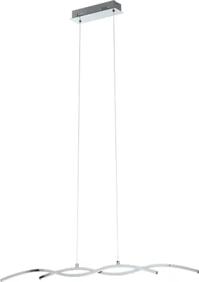 Produktbild von EGLO LED Pendellampe Lasana 2, 2 flammige Pendelleuchte, Hängeleuchte aus Alu, Stahl, Kunststoff, Farbe: Chrom, weiß, L: 87 cm