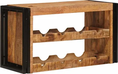 Produktbild von Weinregal Braun 80 x 45 x 33 cm Massives grobes Mangoholz