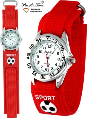 Produktbild von Pacific Time Armbanduhr Jungen Kinderuhr Fußball Klettverschluss wasserdicht