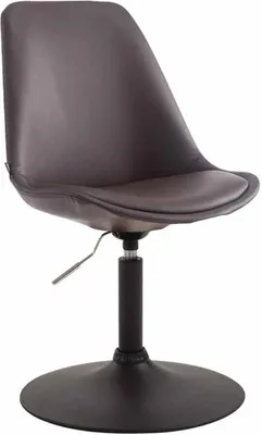 Obrázek produktu pro Jídelní židle v imitaci kůže - Moderní židle - Výškově nastavitelná a otočná o 360° | Barva: hnědá | Barva podnože: černá