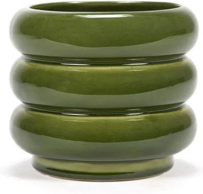 Productafbeelding van Serax - Bloempot - keramiek - groen - D12,5 x H11,5 cm - opening 9 cm