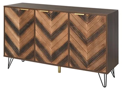 Produktbild von Sideboard,exklusives Sideboard mit drei Türen,stilvollen Details und großzügigem Stauraum. Türen aus Massivholzfurnier,konkave und konvexe Oberflächenstruktur. Enthält Laminate