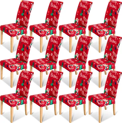 Obrázek produktu pro Vánoční kryty židlí, kryt židle Slavnostní kryty Dekorace Ochranný kryt židle Strana Restaurace Kryt židle Set of 12