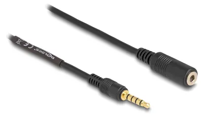 Obrázok produktu pre DeLOCK 85733, 3.5mm, Samec, 3.5mm, Samica, 3 m, Čierna