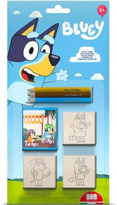 Zdjęcie produktu dla Bluey Zestaw Pieczątek z Poduszką i Kredkami