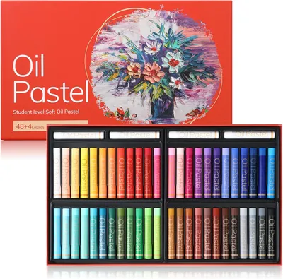 Imagen del producto de Pasteles al óleo, extra suaves, 48 colores, incluyendo 4 blancos, ideales para mezclar y crear degradados
