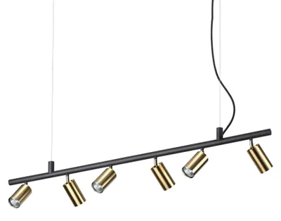 Produktbild von Moderner Kronleuchter Dynamit Metall Messing 6 Lichter Gu10 7W 3000K Warmes Licht