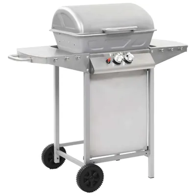 Immagine prodotto di Barbecue a gas con griglia e 2 zone di cottura, in acciaio inossidabile, colore argento