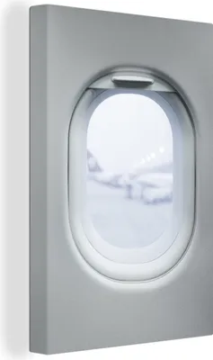 Produktbild von MuchoWow® - Leinwandbilder - Blick aus dem Flugzeugfenster, Wandbild, Wanddeko Bilder Wohnzimmer, 60x90 cm