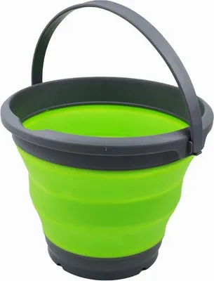 Productafbeelding van Famanu Opvouwbare plastic emmer, 5,5 liter - Grijs/Groen