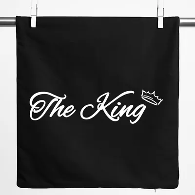 Produktbild von Huuraa Kissenbezug The King Krone 40x40cm Black Baumwolle Dekokissenbezug Geschenkidee