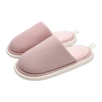 Produktbild von Damen und Herren Winter Hausschuhe  Warm Plüsch  Warm Pantoffeln  Weiche Rutschfest Hausschuhe, Farbe: Rosa, Größe: 38/39