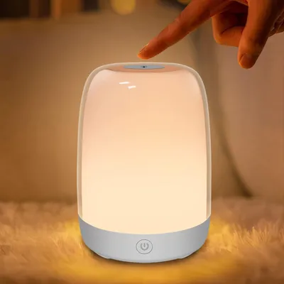 Produktbild von Wecklicht, Baby-Nachtlicht mit dimmbarem warmen Licht und 5 Farbwechsellichtern, per USB wiederaufladbares Licht zum Stillen und für Kleinkinder