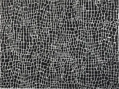Produktbild von BELIANI Teppich Schwarz und Weiß Stoff Rechteckig 300 x 400 cm Hoch-Tief-Struktur Abstraktes Muster Maschinengewebt Modern Kurzhaar für Fußbodenheizung