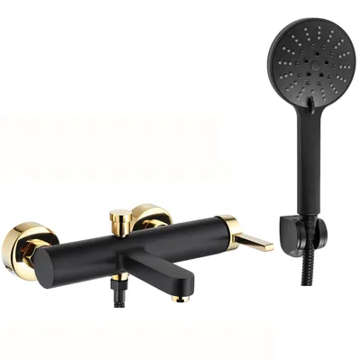 Zdjęcie produktu dla Bateria wannowa REA Polo czarno złota Black Gold