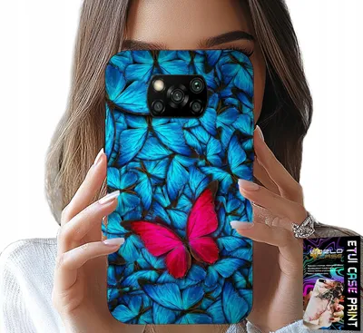 Obrázek produktu pro Pouzdro pro Xiaomi Poco X3 – modré motýly, motýl, ženské vzory
