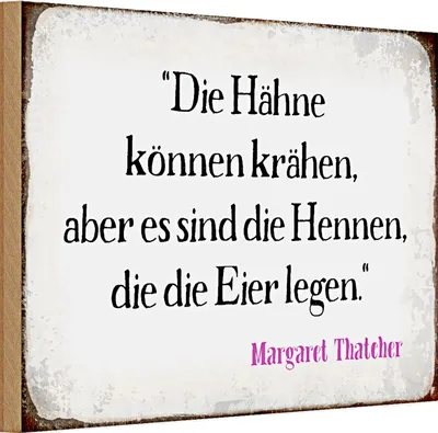Produktbild von Holzschild Spruch 30x20cm Hähne können krähen aber es sind