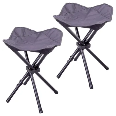 Produktbild von VCM 2er Set Sitzhocker Falthocker | klappbar | schwarz  | für Camping Angeln Wandern | Maße B. 33 x H. 42 x T. 33 cm