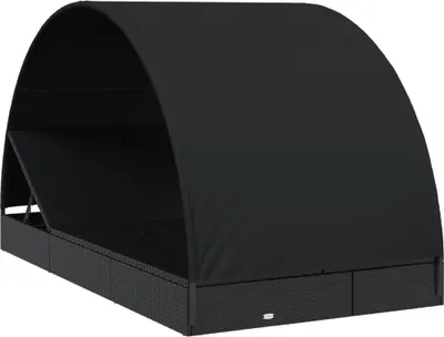 Produktbild von vidaXL Sonnenliege für 2 Personen mit Runddach Schwarz 211x112x140 cm