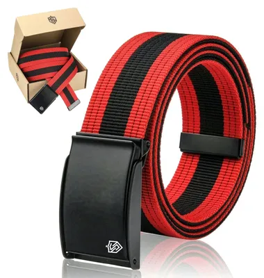Obrázok produktu pre STEVENS, kožený opasok, červeno-čierny, šírka 3,8 cm, s kovovou sponou, univerzálny