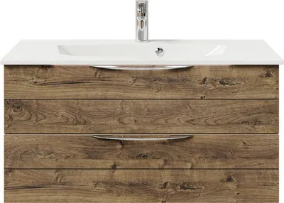 Produktbild von Pelipal Badmöbel-Set Sunline 300 BxHxT 97 x 49,9 x 48 cm Frontfarbe eiche ribbeck Badmöbel-Set mit Waschtisch Mineralmar