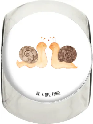 Produktbild von Mr. & Mrs. Panda Bonbonglas Schnecken Liebe L 870ml - Weiß - Geschenk, glücklich, aufbewahrungsglas, Hocheitstag, Teedose, Vorratsbehälter, Aufbewahrungsdose, Pärchen