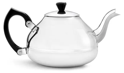 Produktbild von Edelstahl Teekanne 1,25 Liter mit schwarzem Griff