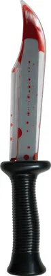 Immagine prodotto di Accessorio per costume di Halloween manichino insanguinato coltello spaventoso decorazione festa horror accessorio spaventoso effetto assassino arma Halloween utensile spaventoso, colore: nero / rosso