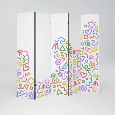 Produktbild von SpaceRebels Paravent Raumteiler - 5-teilig Raumtrenner, Druck 1-Seite - Raumtrenner - Trennwand Wohnung - Room Divider - Spanische Wand Deko Modern Sichtschutz