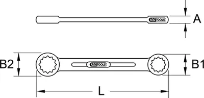 Produktbild von KS Tools  ULTIMATEplus Doppel-Ringschlüssel, 24x26mm, 920.0424