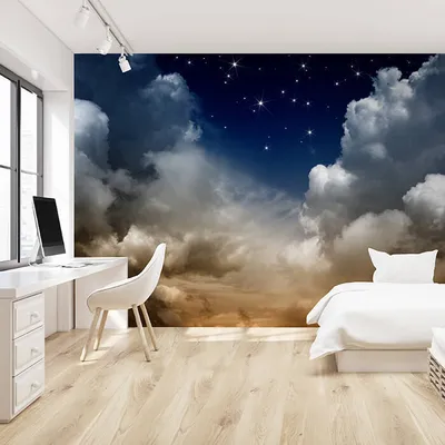 Produktbild von Fototapete Himmel Sternen Himmel wolken M4840 – selbstklebende Strukturtapete 260g / 200x140cm