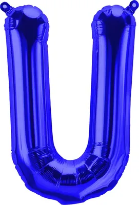 Produktbild von Folienballon Buchstabe U, blau, ca. 40 cm, für Luftbefüllung