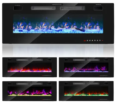 Productafbeelding van Peviasot Elektrische kachel, 127 cm, inbouwmodel, 1500W, met Wi-Fi en app-bediening, afstandsbediening, 5 helderheidsniveaus en oververhittingsbeveiliging