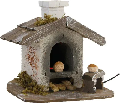 Immagine prodotto di FADEDA Bakehouse grande con luce / altezza:11 cm / dipinto a mano / figure dettagliate del presepe - decorazione da tavola natalizia accessori per culla